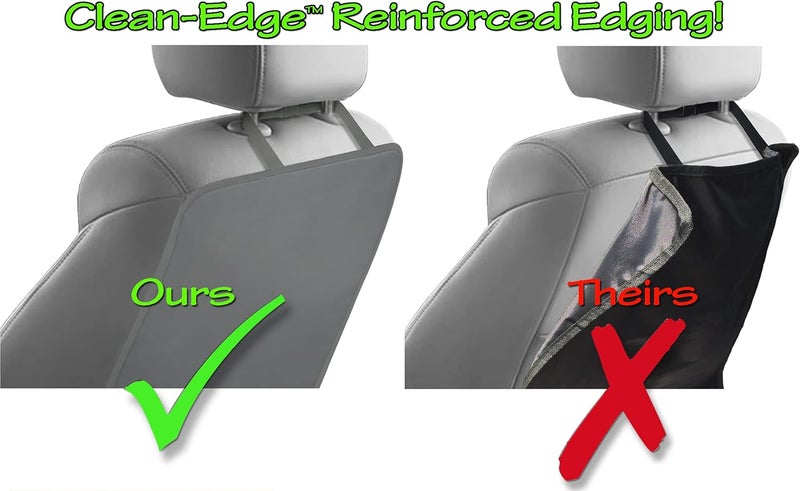 TIKE SMART Luxury Clean-Edge Kick Mat with Mesh Pocket - Gray Seat Back Protector and Cover - Image 2